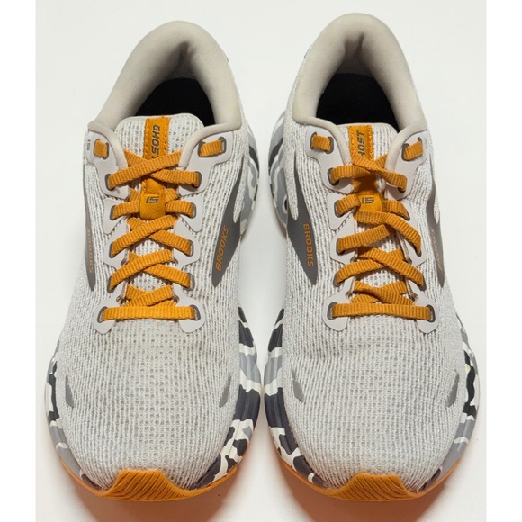 Brooks Shoes - Brooks Ghost 15 Womens Running Shoes 8 Grey Orange Camo 1203801B110 Neutral